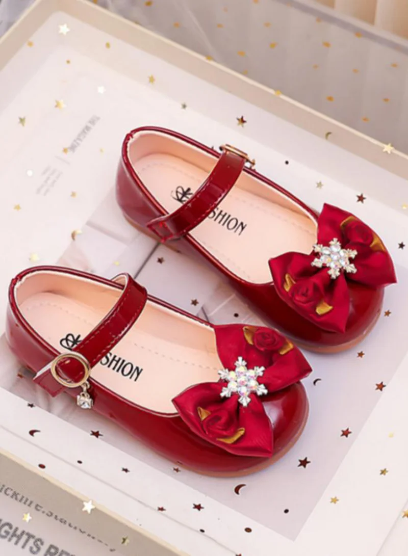 Take Two Girls Bow and Rhinestone Mary Jane Shoes